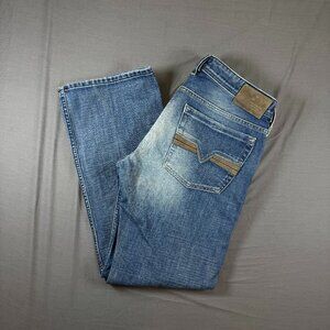 Diesel Zatiny Jeans Mens 34x30 Blue Wash 008AT Regular Bootcut Denim Faded